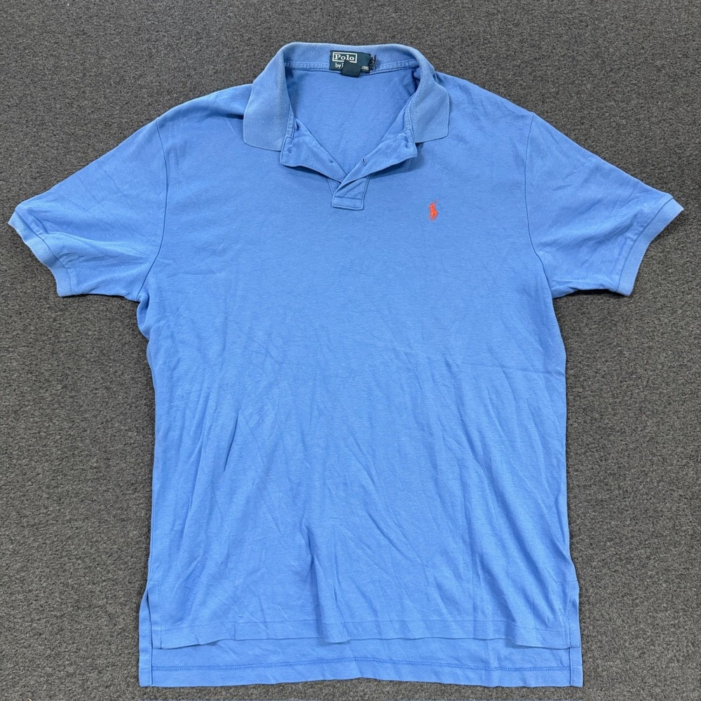 Vintage Polo Ralph Lauren Polo Shirt Mens L Blue Good Short Sleeve Pony Logo